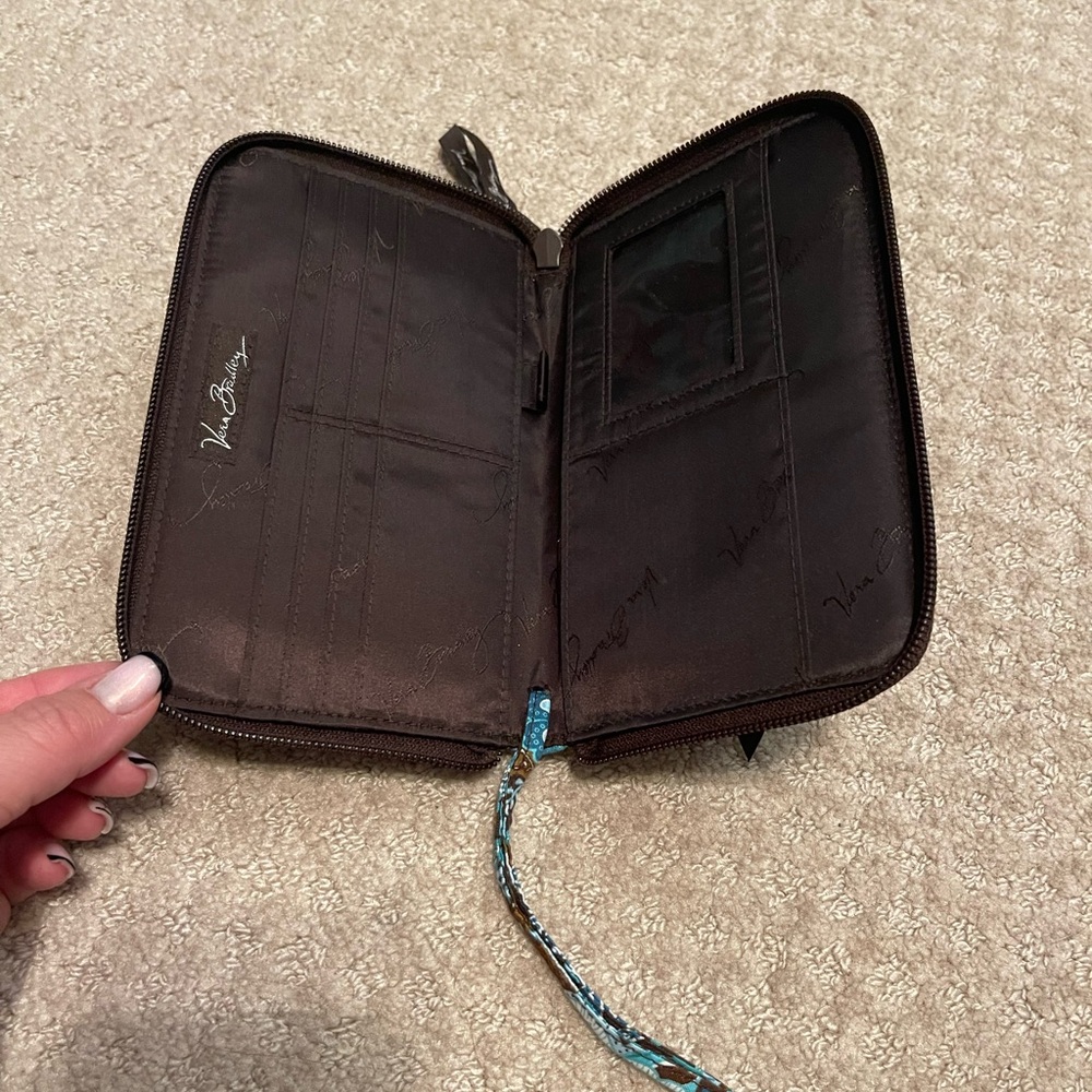 Vera Bradley Zip Around Wallet, Java Brown And Te… - image 4
